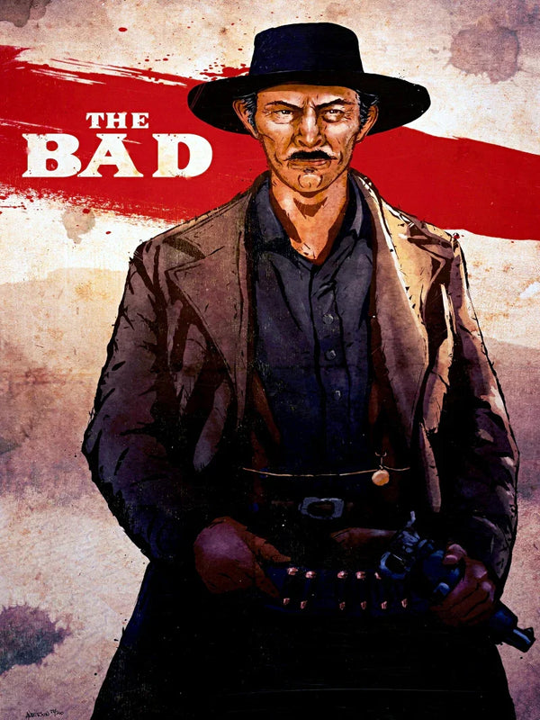 Lee Van Cleef The Bad Movie Poster - Classic Western Art Print Movie Poster | Film Wall Art Print