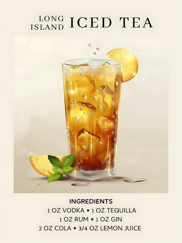 Long Island Iced Tea Cocktail Wall Art - Bar Decor Print Movie Poster | Film Wall Art Print