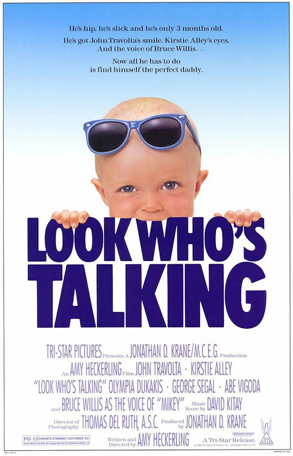 Look Who's Talking (1989) - Romantic Comedy Classic Movie Poster | Film Wall Art Print