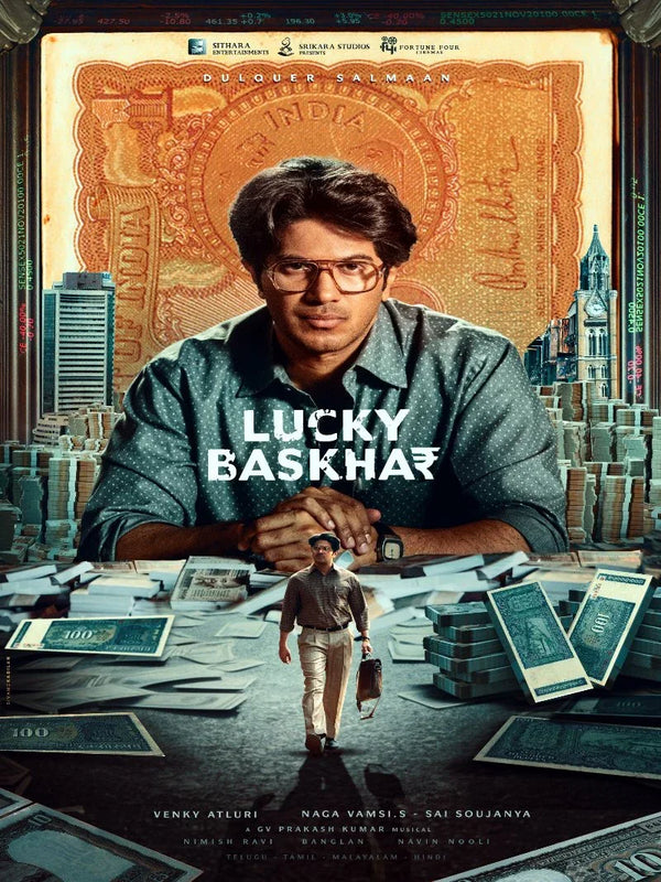 Lucky Baskhar Movie Poster - Official Film Artwork & Design Movie Poster | Film Wall Art Print