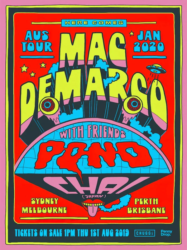 Mac DeMarco Australian Tour January 2020 Poster Movie Poster | Film Wall Art Print