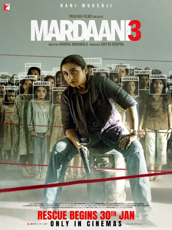 Mardaani 3 Movie Poster - Rani Mukerji Returns as Shivani Movie Poster | Film Wall Art Print