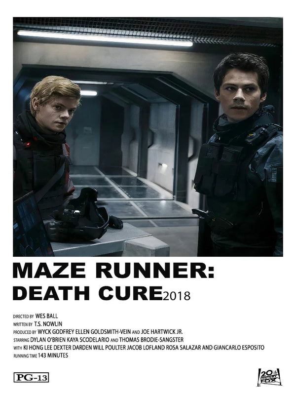 Maze Runner Death Cure Minimalist Movie Poster Art Movie Poster | Film Wall Art Print