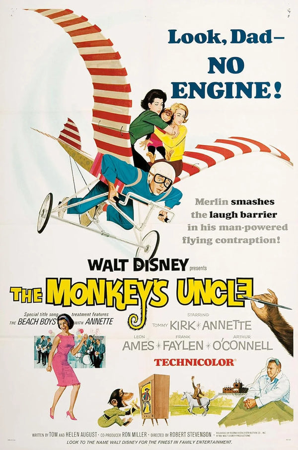 Monkey's Uncle (1965) - Hilarious Family Sci-Fi Comedy Classic Movie Poster | Film Wall Art Print