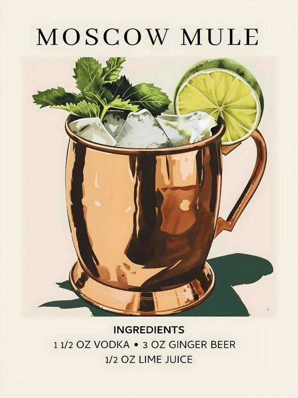 Moscow Mule Cocktail```json
{
 Wall Art - Vintage Bar Print   Movie Poster | Film Wall Art Print