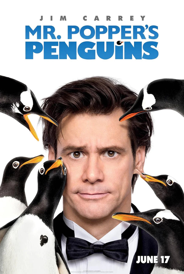 Mr. Popper's Penguins (2011) - Hilarious Family Comedy with Mischievous Penguins Movie Poster | Film Wall Art Print
