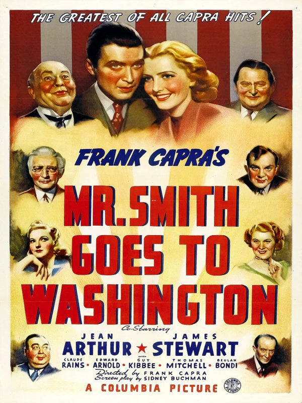 Mr. Smith Goes to Washington Movie Poster - Classic Political Drama Movie Poster | Film Wall Art Print