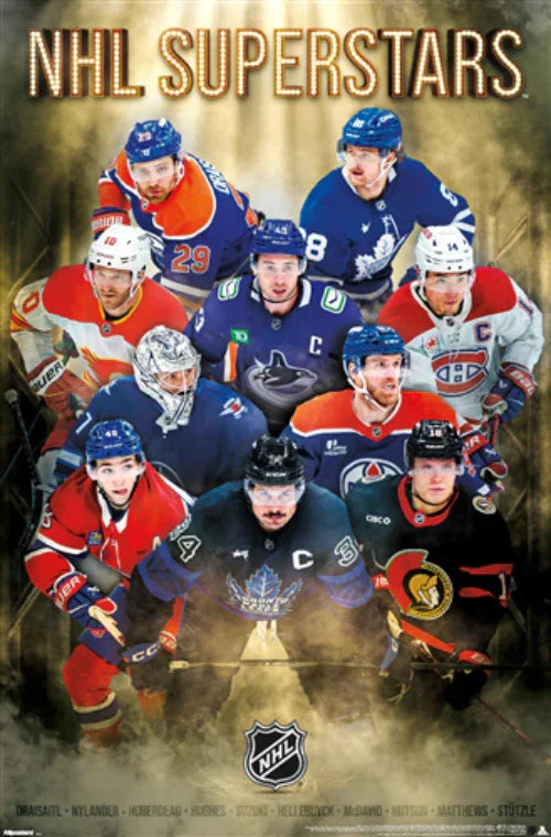 NHL Superstars 25: Top Players & Highlights Movie Poster | Film Wall Art Print