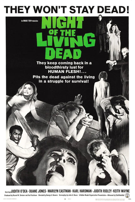 Night of the Living Dead 1968 Cinematic Horror Wall Art Print - Premium Movie Poster