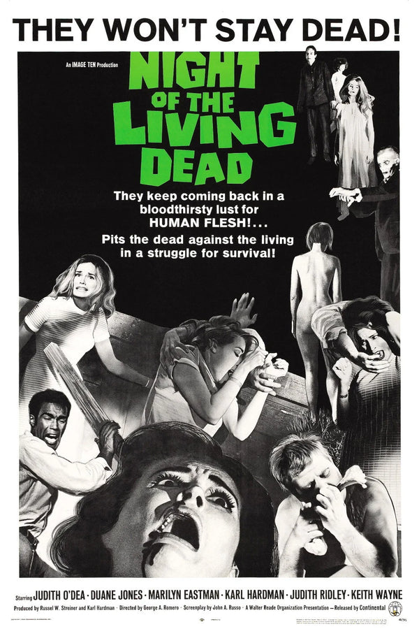 Night of the Living Dead 1968 Cinematic Horror Wall Art Print - Premium Movie Poster