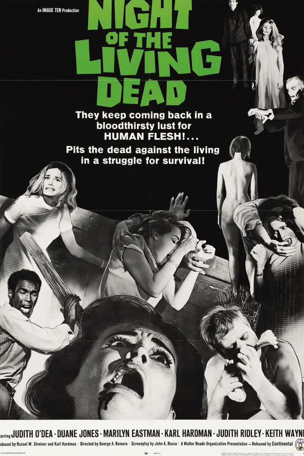Night of the Living Dead 1968 Classic Horror Movie Poster Art - Premium Movie Poster