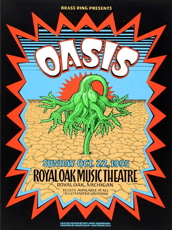 Oasis at Royal Oak Music Theatre - Live Concert Poster Movie Poster | Film Wall Art Print