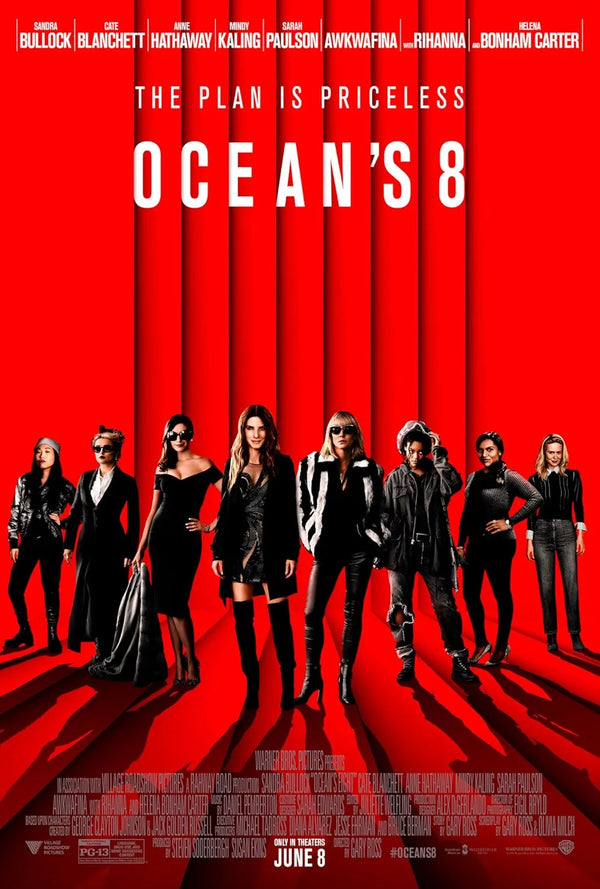 Ocean's 8 Movie Poster - All-Female Heist Film Cast Movie Poster | Film Wall Art Print