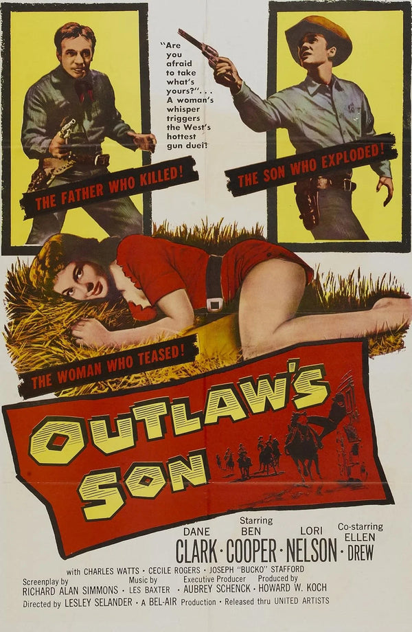 Outlaw's Son (1957) - Drama Western Movie Poster Movie Poster | Film Wall Art Print