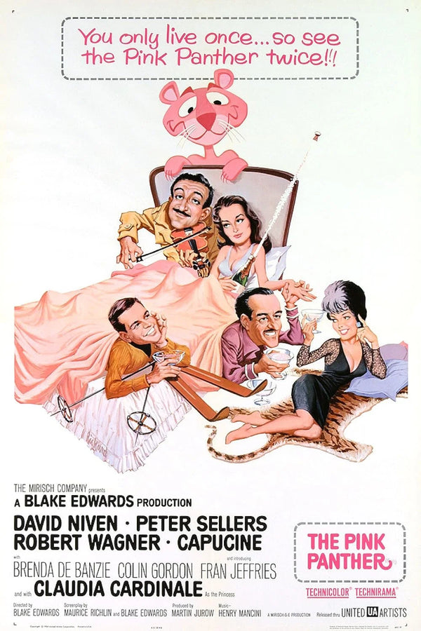 Pink Panther Movie Poster - Classic Comedy Film Art Movie Poster | Film Wall Art Print