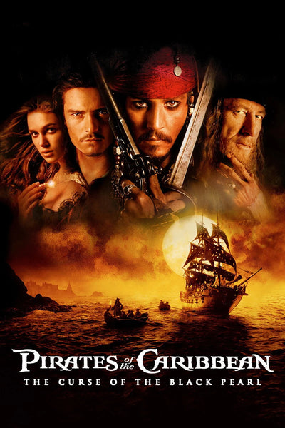 Pirates Caribbean 2003 Poster: Iconic Black Pearl Art - Premium Movie Poster