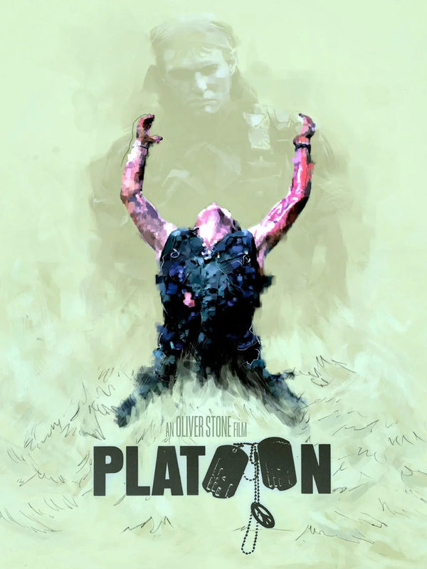 Platoon Movie Poster - Oliver Stone's Vietnam War Classic Film Movie Poster | Film Wall Art Print