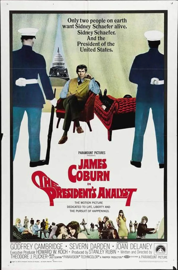 President's Analyst (1967) - Hilarious Sci-Fi Thriller Comedy Movie Poster | Film Wall Art Print