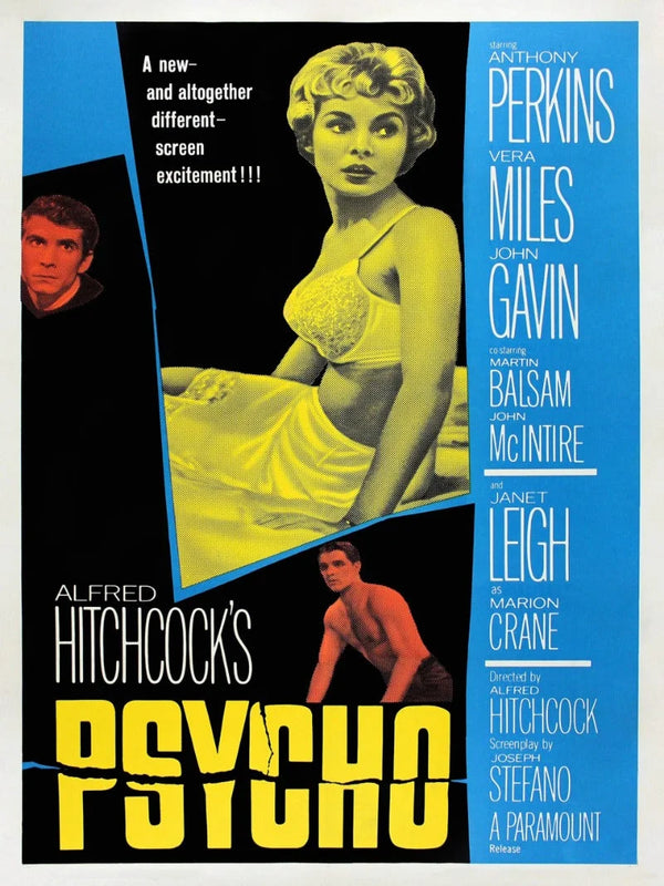 Psycho Movie Poster - Alfred Hitchcock Classic Horror Film Art Movie Poster | Film Wall Art Print