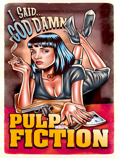 Pulp Fiction Cinematic Wall Art - Iconic Movie Poster Print Movie Poster | Film Wall Art Print