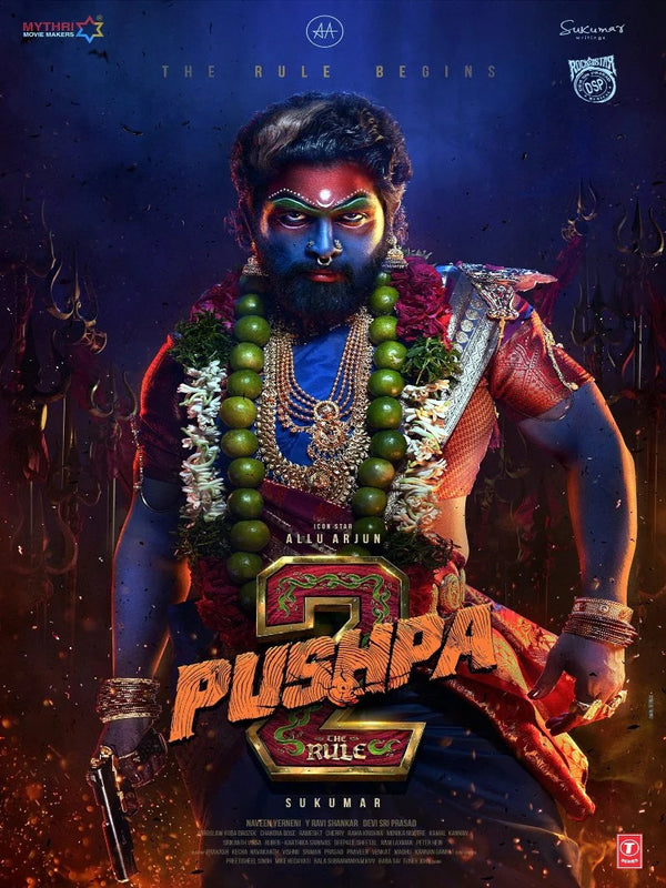 Pushpa Movie Poster - Allu Arjun Action Thriller Film Movie Poster | Film Wall Art Print