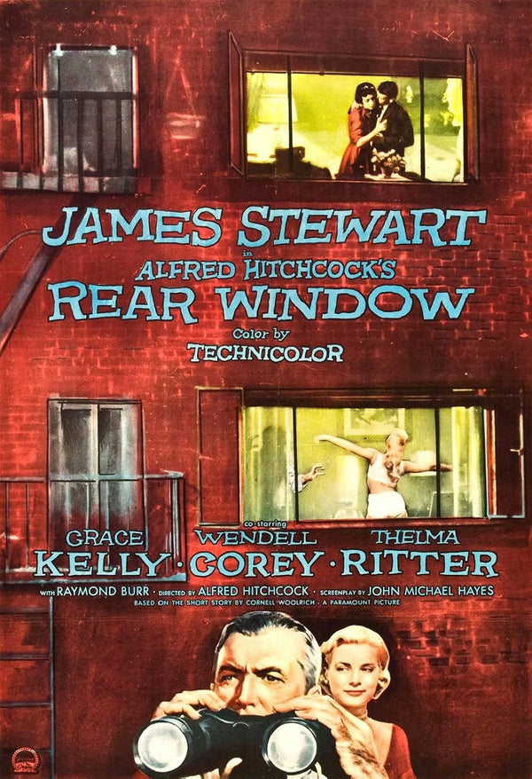 Rear Window Movie Poster - Alfred Hitchcock Classic Thriller Movie Poster | Film Wall Art Print