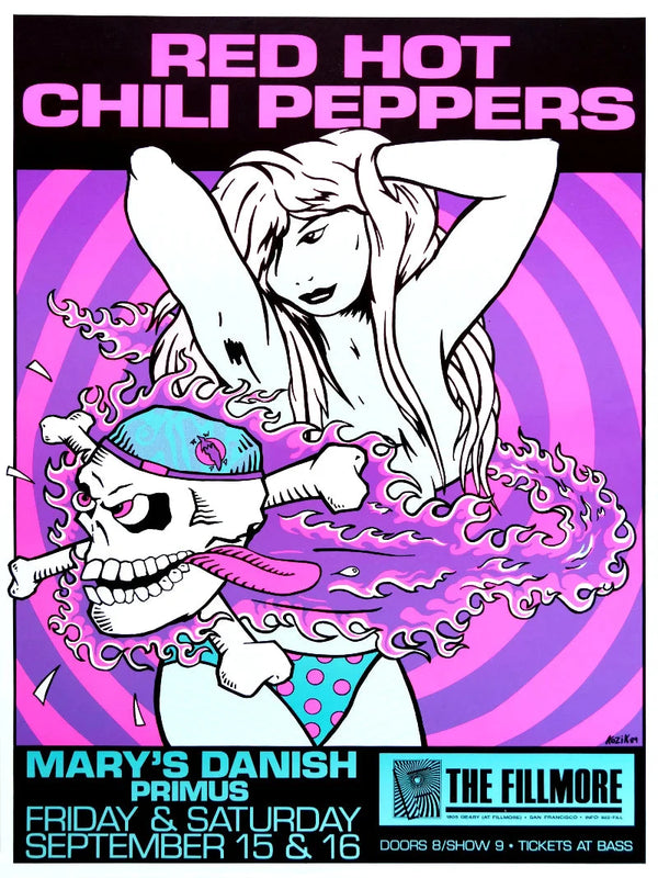 Red Hot Chili Peppers Mary's Danish Primus Fillmore 1989 Poster Movie Poster | Film Wall Art Print