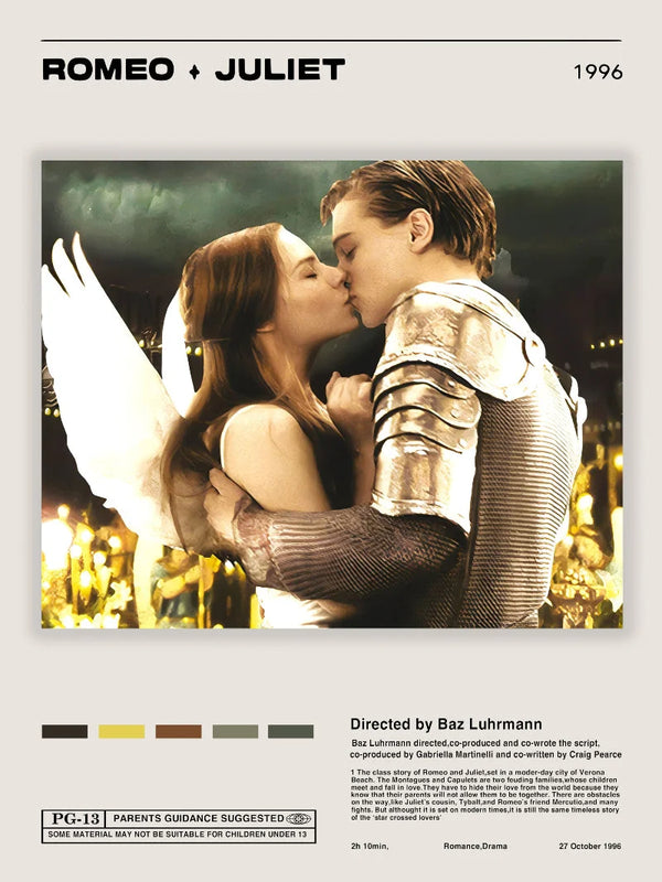 Romeo & Juliet Minimalist Movie Poster Art Movie Poster | Film Wall Art Print