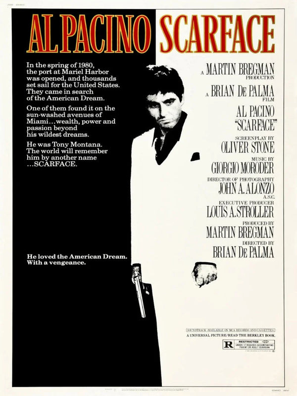 Scarface Movie Poster - Iconic 1983 Crime Drama Art Movie Poster | Film Wall Art Print