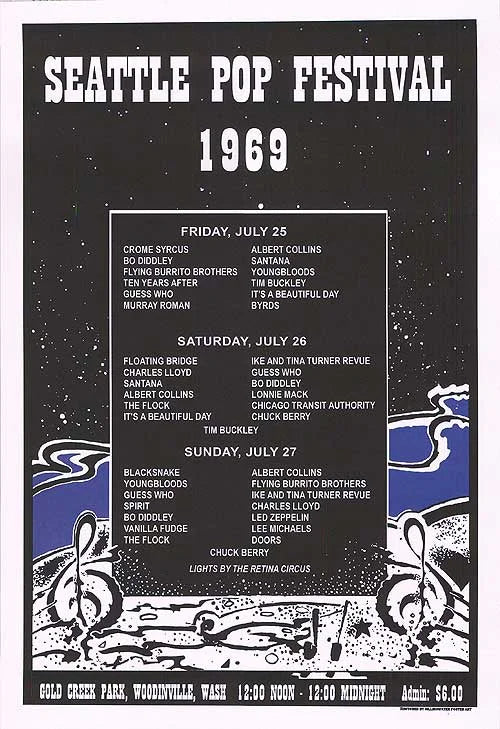 Seattle Pop Festival Poster - Vintage Music Event Art Movie Poster | Film Wall Art Print