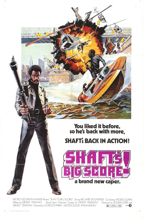 Shaft's Big Score! Movie Poster - Classic Blaxploitation Film Art Movie Poster | Film Wall Art Print