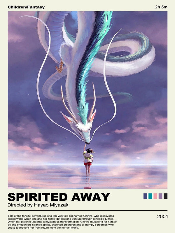 Spirited Away Minimalist Movie Poster | Studio Ghibli Art Movie Poster | Film Wall Art Print