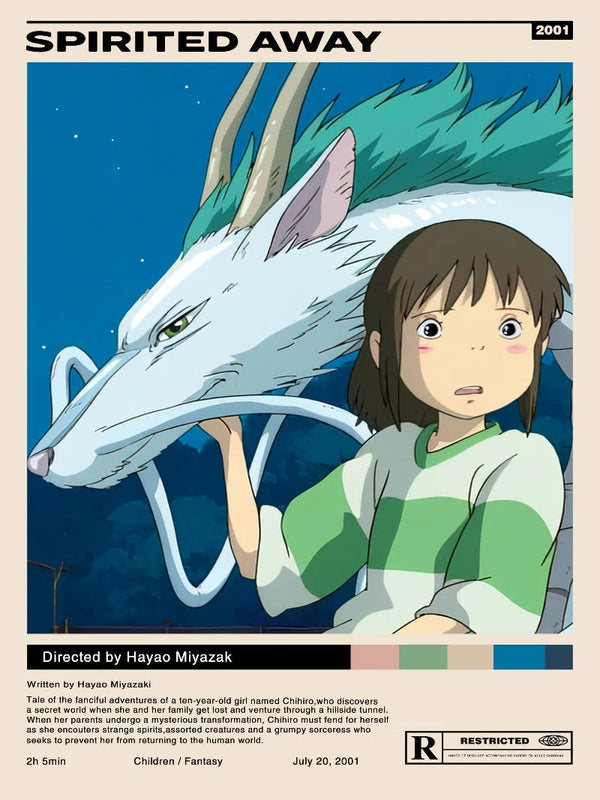 Spirited Away Minimalist Movie Poster Art - Studio Ghibli Movie Poster | Film Wall Art Print