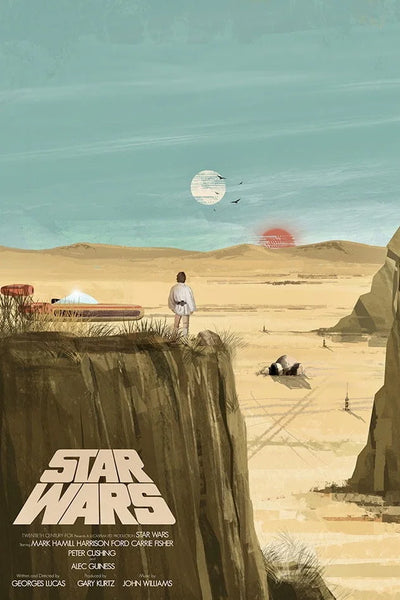 Step into a Galaxy Far, Far Away: Star Wars (1977) Poster - Premium Movie Poster
