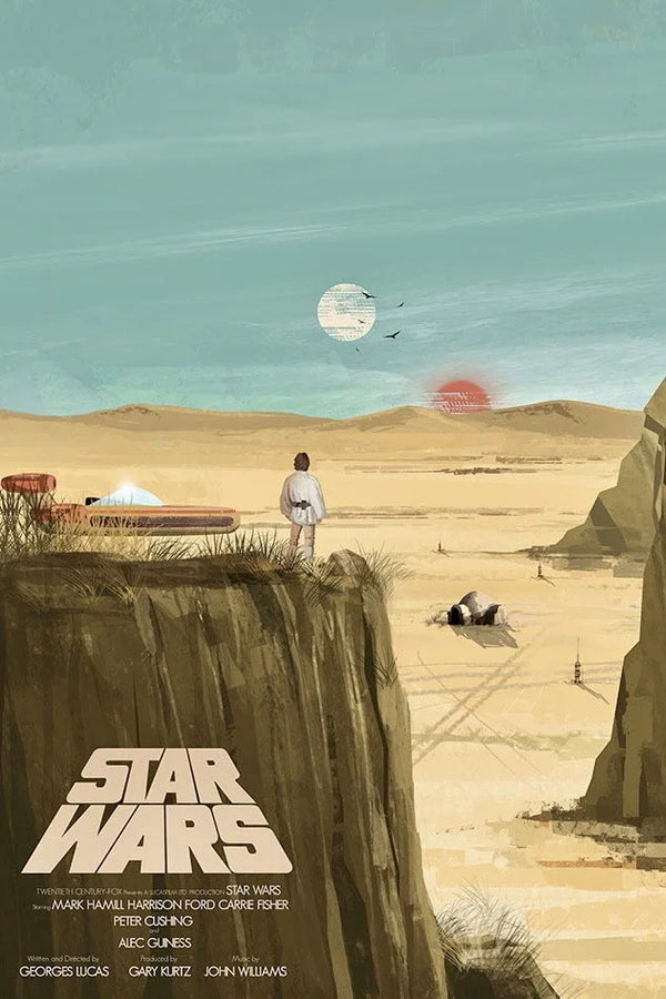 Step into a Galaxy Far, Far Away: Star Wars (1977) Poster - Premium Movie Poster
