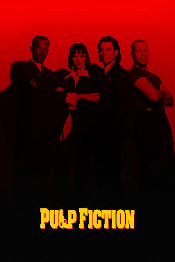 Step into the Chaos of Pulp Fiction (1994) with this Iconic Wall Art - Premium Movie Poster