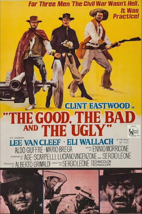 Step into the Wild West with 'The Good, the Bad and the Ugly (1966)' Poster - Premium Movie Poster