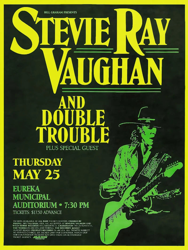 Stevie Ray Vaughan & Double Trouble Eureka CA 1989 Poster Movie Poster | Film Wall Art Print