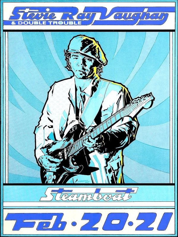 Stevie Ray Vaughan{ & Double Trouble Live at Steamboat Austin
   Movie Poster | Film Wall Art Print