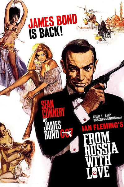 Stunning 1963 Poster: From Russia with Love – Iconic James Bond Thriller Art - Premium Movie Poster