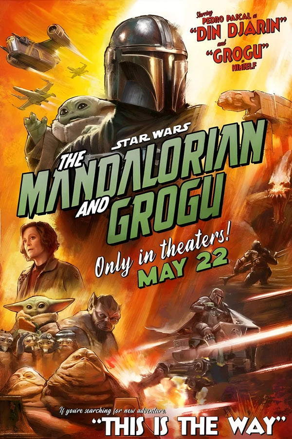 Stunning 2026 Poster: The Mandalorian & Grogu's Galactic Quest - Premium Movie Poster