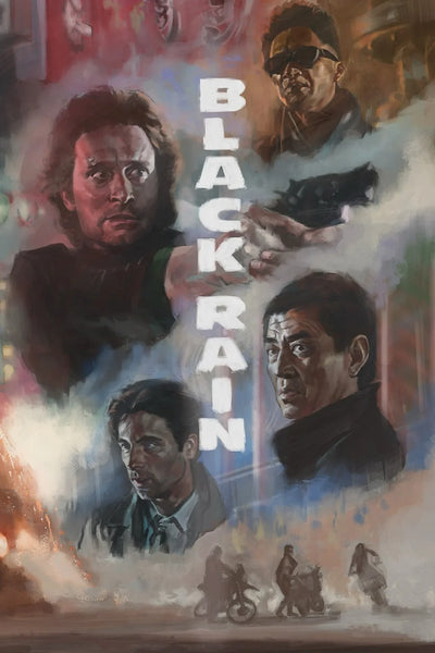 Stunning Black Rain (1989) Action Poster – Own the Thrill - Premium Movie Poster