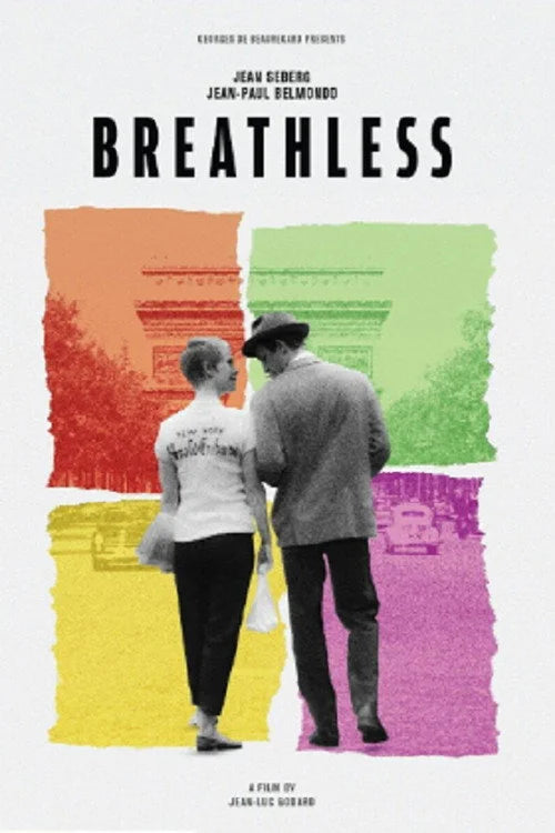 Stunning 'Breathless (1960)' French New Wave Wall Art - Premium Movie Poster