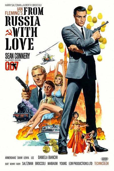Stunning 'From Russia with Love (1963)' Wall Art: Own the Classic Spy Thriller Vibe - Premium Movie Poster