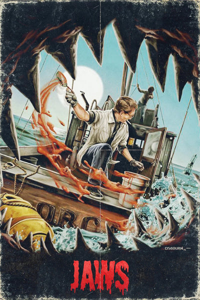 Stunning Jaws (1975) Poster: Embrace the Horror Classic - Premium Movie Poster