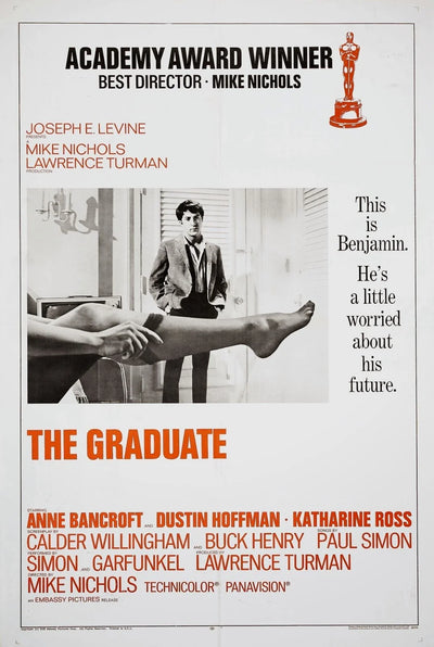 Stunning 'The Graduate (1967)' Wall Art – Timeless Cinema Decor - Premium Movie Poster