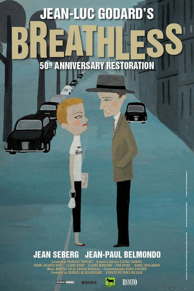 Stunning Wall Art: Breathless (1960) Crime Classic - Premium Movie Poster