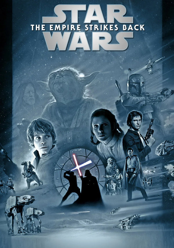 The Empire Strikes Back 1980 Retro Poster Print - Premium Movie Poster