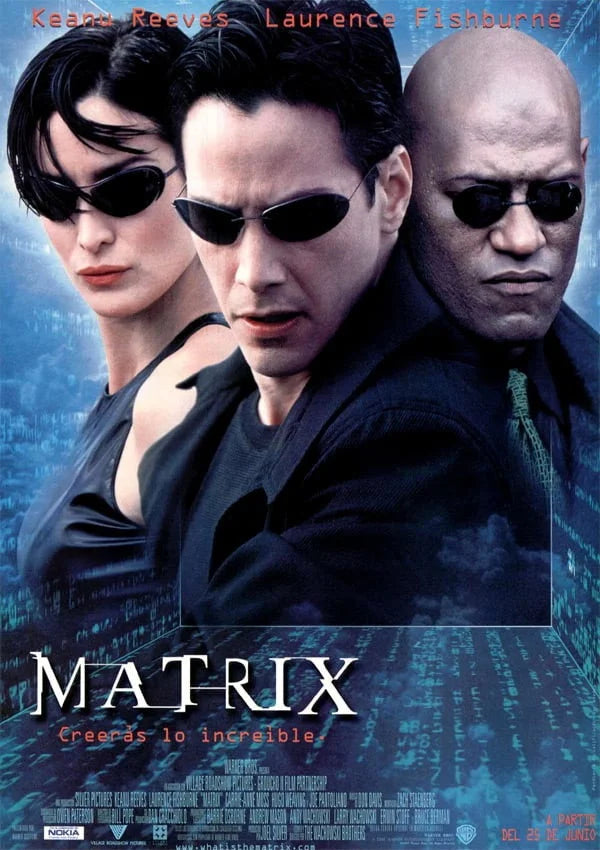 The Matrix (1999) Neon Code Wall Print - Premium Movie Poster