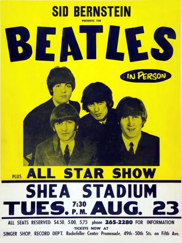 The Beatles at Shea Stadium New York - Iconic Concert Poster Movie Poster | Film Wall Art Print